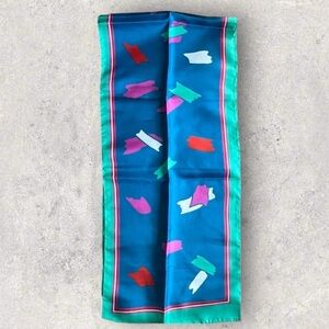 Colorful 1980s Fashion Scarf Made in Italy Geometric